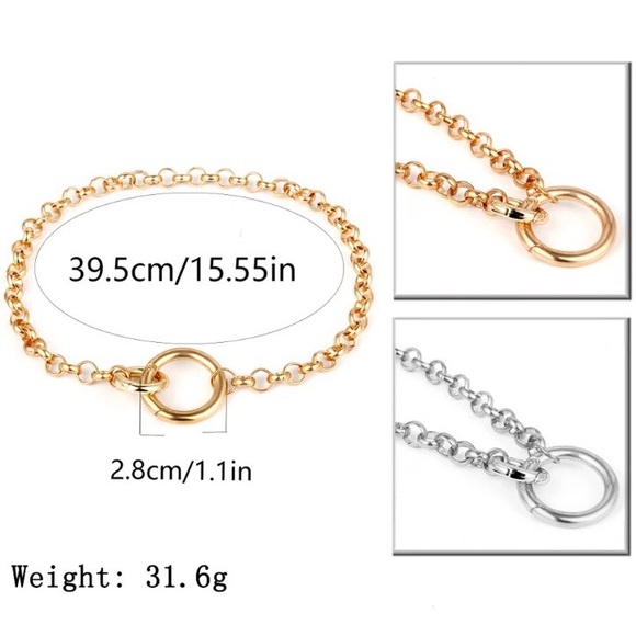 **New 18k Gold Punk Cuban Choker Necklace - Picture 5 of 5